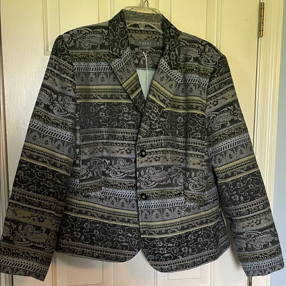 Koret Black, Blue, Green tapestry material Jacket-Lined